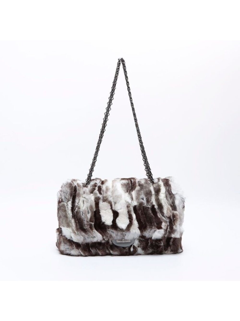 Chanel Shoulder Bag 23 2.55 Double Flap Rabbit Fur